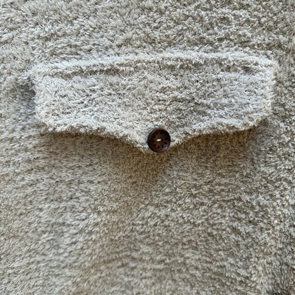 Sunland 17 Oversized Cozy‎ Button-Up Fleece Cardigan Cream Women's Size Medium - Picture 4 of 6